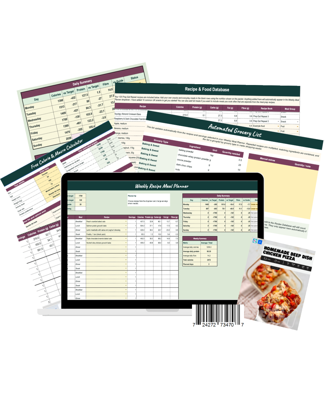 Ultimate Prep Eat Repeat Nutrition System (Recipe Database, Calorie & Macro Calculator, Meal Planner, Automated Shopping List)